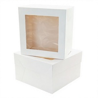 Boîtes à pâtisserie personnalisées en papier kraft rigide blanc imprimé, pour biscuits, desserts, petites gourmandises, avec fenêtre
