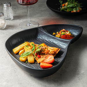 Vajilla Mexicana para Tacos, Platos de Diseño Japonés para Hotel y <span class=keywords><strong>Restaurante</strong></span>, Bandeja de Dos Compartimentos, Platos de Piedra Natural - Product Image 2