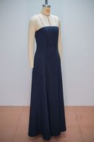 Gaun Wanita Motif Garis Tanpa Lengan Model Flare Maxi Dress Kasual Ukuran Besar S-2XL