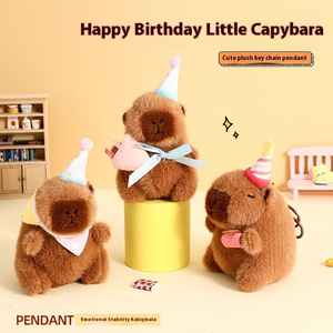 Porte-clés léger Capybara doux animaux mignons jouets en peluche poupées en peluche Collection sac d'accessoires avec porte-clés pour anniversaire Capibaras - Product Image 2