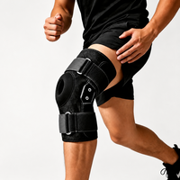 Genouillère articulée réglable et respirante en néoprène avec stabilisateurs latéraux et coussinet rotulien pour la course, la gym, le fitness et l'entraînement