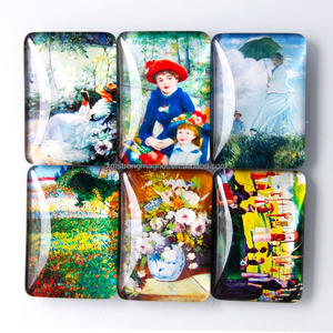 하이 퀄리티 컷섬 <span class=keywords><strong>3D</strong></span> 돔형 오프셋 인쇄 아트 사진 사각형 사각형 사각형 둥근 심장 모양 유리 크리스탈 냉장고 자석 - Product Image 4