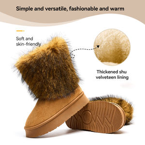 <span class=keywords><strong>Bottes</strong></span> de neige pour femmes, d'hiver, en daim, doublées de fourrure, imperméables, antidérapantes, plateforme, <span class=keywords><strong>bottes</strong></span> de neige à la cheville pour femmes - Product Image 3