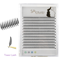 SP Nouveautés Comic Spire Fairy Lash Extensions Tower Lashes C D Curl Matte Black Private Label Plumes Fairy Lash Extensions