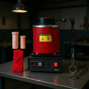 Horno Eléctrico Digital Vevor para Fundir Oro, 3 kg, Crisol de Cerámica, 1150 °C, Uso Industrial - Product Image 2