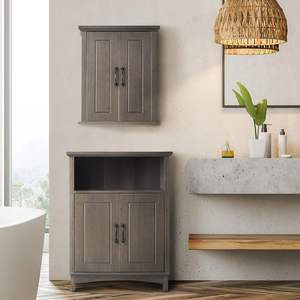 टेमसन होम रसेल आधुनिक फार्महाउस लकड़ी के फर्श भंडारण कैबिनेट, नमक ओक, - Product Image 4