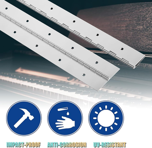 Vente en gros personnalisable Charnière de piano en acier inoxydable de 24 pouces de long Résistance à la corrosion Prévention de la rouille Fermeture en douceur Design moderne - Product Image 5