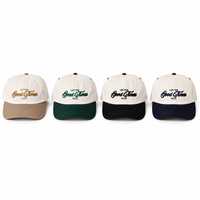 Casquette de baseball brodée, couronne crème, visière contrastante, design avec lettrage, logo personnalisé, homme femme