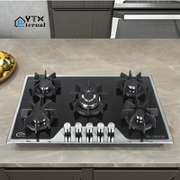 Table de cuisson à gaz encastrable multi-fonctions 90 cm en verre trempé pour camping-car et extérieur, classe d'efficacité énergétique, fonctionnement manuel
