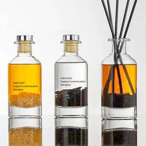 Benutzer definierte Luxus 100ml 200ml 500ml ätherisches Öl Aroma therapie Aroma Leeres Glas Reed Parfüm Diffusor Flasche mit Deckel