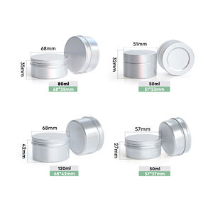 Boîte en aluminium ronde pour cosmétiques de 50g, 80g, 120g, pour masque nettoyant, masque d'argile, avec couvercle à vis, étiquette personnalisée - Product Image 5