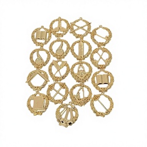 Insignes maçonniques personnalisables en bronze avec badges brodés à coudre et fixation par épingle de sûreté, motif carré - Product Image 2