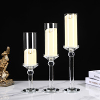 Support de bougie en cristal transparent gravé avec logo personnalisé, décoration d'intérieur pour mariages, Noël, Saint-Valentin