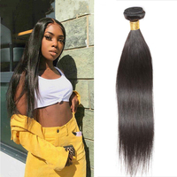 Extensiones de Cabello Brasileño Virgen 10A 12A con Cutícula Alineada, Liso Natural Negro, Paquetes de Cabello para Tejer, Novedad al por Mayor