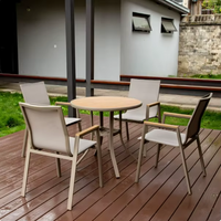 Ensemble de mobilier de jardin moderne, durable, imperméable et résistant au soleil, table et chaises en alliage d'aluminium pour balcon, cour et loisirs