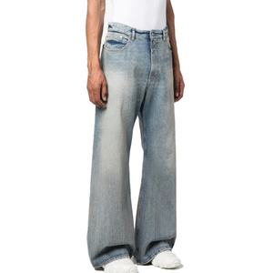 กางเกงยีนส์ทรงขาบานสีน้ำเงินเทาสไตล์วินเทจ ราคาส่ง ผ้าฝ้าย 100% ทรงขากว้าง เอวกลาง ซิป ซักแล้ว ระบายอากาศได้ดี สำหรับผู้ชาย - Product Image 2