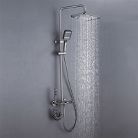 Ensemble de douche thermostatique mural en laiton pour salle de bain, avec mitigeur en céramique, largement utilisé, qualité supérieure, touches piano, effet pluie
