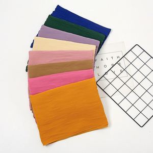 Voile Hijab en Chiffon Uni de Marque en Gros pour Femme, Plissé Effet Crêpé YHK0075 - Product Image 3