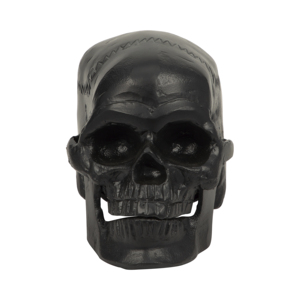 Moderna statuetta in metallo a forma di teschio per decorazioni per la casa, soggiorno, statue ornamentali, ideale per l'arredamento di bagno, ufficio e stanza. - Product Image 3