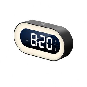 <b>LED</b> Smart Table Alarm <b>Clock</b> Rechargeable Night Light Electronic Movement Snooze Music Functions Touch Control Home Outdoor - Product Image 1
