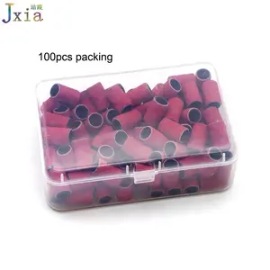 Пользовательские 50 шт. 100 шт. в коробке розовые шлифовальные ленты для дизайна ногтей для полировки ногтей сверла