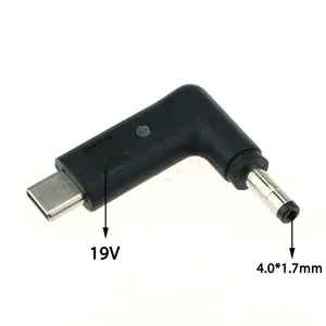 Conversor USB Tipo C para DC 4.0*1.7mm, adaptador de energia para laptop, para Lenovo YOGA 510 710 MIIX5 7000 Air 12 13 ideapad 320