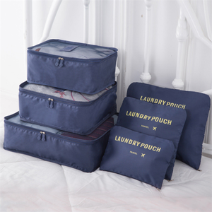 Ensemble de 6 cubes de rangement pour bagages <span class=keywords><strong>l</strong></span>égers et résistants à <span class=keywords><strong>l</strong></span>'eau avec cubes d'emballage pliants de voyage avec sac de vol pliable à fermeture éclair - Product Image 6