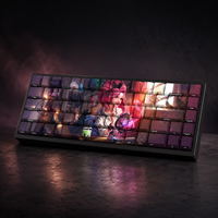 68 Keys Side Engraved PBT Dye Sublimation Keycaps Set OEM Profile for Mechanical Keyboard Compatible 61 64 87 104