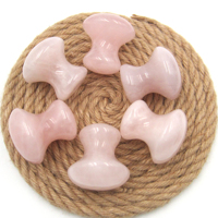 Pierre de massage en quartz rose en forme de champignon, outil facial en cristal naturel pour SPA à domicile, drainage lymphatique et relaxation