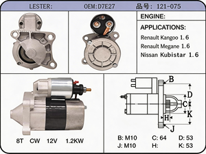 Motorino di Avviamento di Alta Qualità per Lada <span class=keywords><strong>Renault</strong></span> <span class=keywords><strong>Dacia</strong></span> 1.6L F000CD0A02 12V Ricambi <span class=keywords><strong>Auto</strong></span> Direttamente dalla Fabbrica - Product Image 3