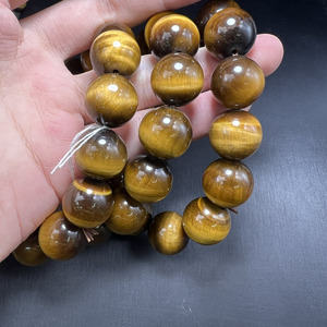 High Quality Natural Gemstone 16mm Gold Tiger Eye Bracelet <strong>Bead</strong> Bracelet Crystal <strong>Charm</strong> Stone Beaded Bracelet for Girls