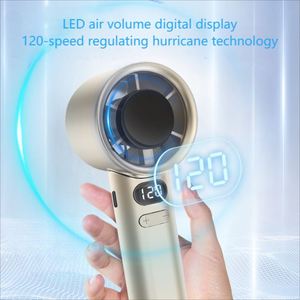 Ventilateur portable compact avec recharge USB, longue autonomie, régulation de vitesse progressive à 120 niveaux, affichage numérique LED - Product Image 4