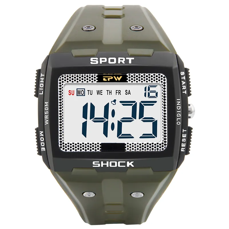 fashion custom waterproof reloj led sport chronograph digital watch for men