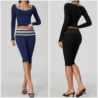 Ensemble de yoga TZ4549-9 pour femme, séchage rapide, rembourrage amovible, coupe ajustée, effet superposé, contrôle du ventre et rehaussement des fesses