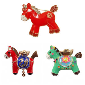 Broche Poney 'Instant Money' Haut de gamme, Épingle de poitrine élégante et tendance, Cadeau pour enfants, mariage, <span class=keywords><strong>nouvel</strong></span> <span class=keywords><strong>an</strong></span>, vêtements - Product Image 1