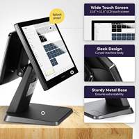 Terminal de Punto de Venta con Pantalla Táctil Dual de 15.6 Pulgadas, Sistema Todo en Uno, Android, NFC/Pago QR, Wi-Fi 6, 4GB+64GB RAM