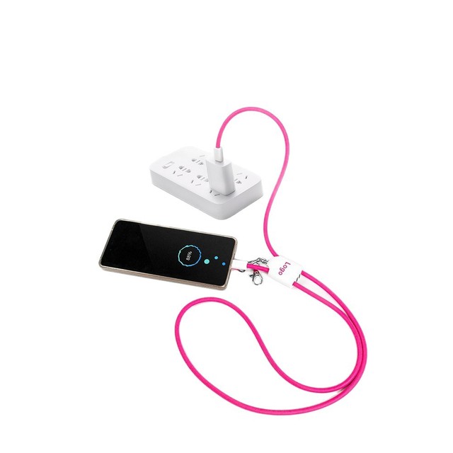 Premium Business Gift Promotional Item 4-in-1 Portable 60W PD 4.1 Portable Lanyard Charging Cable with Custom logo