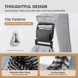 Premium réglable respirant chien transporteur fronde main libre fermeture éclair sac à main poche pour petits chiens chats chiots - Product Image 5