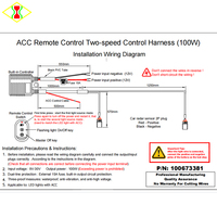 Kit de cableado de montaje de cable de arnés de control remoto de dos velocidades ACC 100W con materiales de aislamiento de PVC