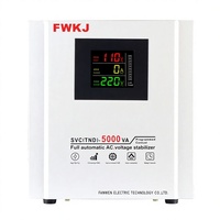 Régulateur de tension monophasé 5KVA en cuivre SVC entièrement automatique avec écran LCD 50Hz