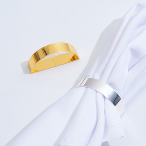 Set di Anelli <span class=keywords><strong>Portatovaglioli</strong></span> Moderni di Lusso in <span class=keywords><strong>Oro</strong></span> Opaco, Decorazioni per Matrimoni, <span class=keywords><strong>Portatovaglioli</strong></span> in Metallo Stile Semicircolare - Product Image 6