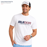 T-shirt de pêche patriotique personnalisé pour homme, 100 % coton léger, motif anniversaire USA, pour équipage de bateau, club, vente au détail