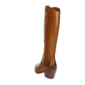 Botas de cuero de media pantorrilla para mujer Carmela 161100 Marrón con tacón de cuero - Product Image 2