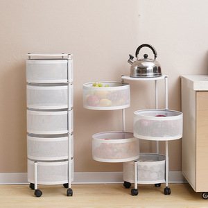 रसोई घूर्णन भंडारण अलमारियों रैक बहु परत हटाने योग्य सब्जी रैक भंडारण शेल्फ के साथ निर्माता - Product Image 3