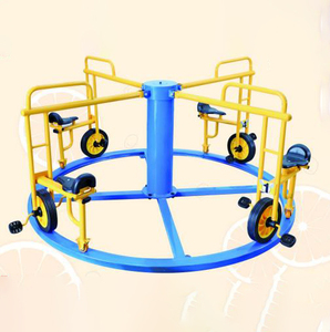 Manège pour enfants, équipement de terrain de jeux extérieur, carrousel, vélos à pédales, wagonnette pour parc d'attractions, 4 personnes, 4 places à l'assise - Product Image 4