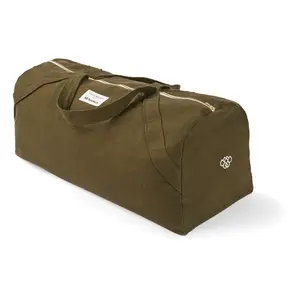 Bolsa de algodão para academia, bolsa esportiva verde do exército personalizada de materiais reciclados para yoga