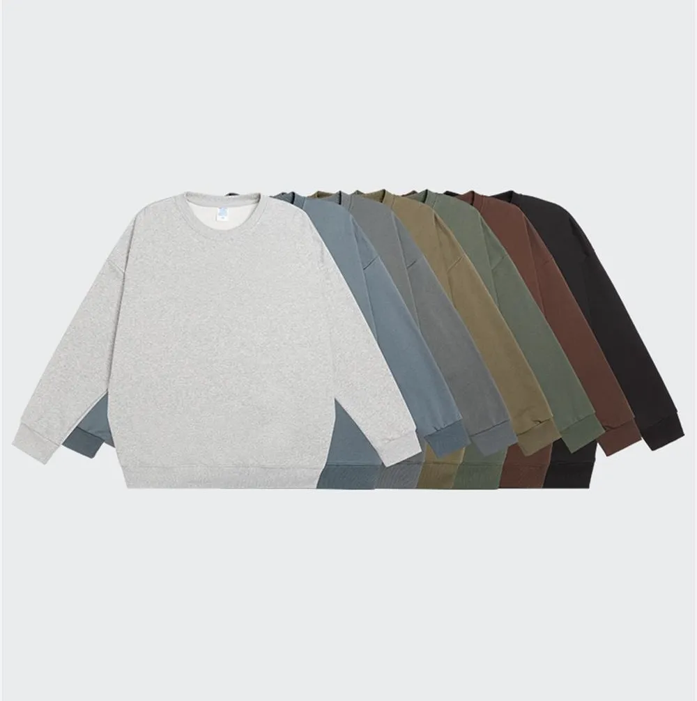 Fashion Streetwear Mens Crew Neck Cotton Oversized Sweatshirt Unisex Blank French Terry Cheap Sweatshirt