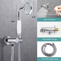 Système de Douche Moderne à Double Jet avec Douchette Pluie et Douchette à Main, Fixation Murale, Ensemble Robinet de Bain Spa avec Massage Dorsal, Garantie 10 Ans