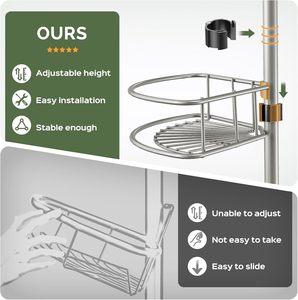 Étagère d'angle murale sans perçage pour salle de bain, organisateur gain de place pour douche et toilettes domestiques - Product Image 2