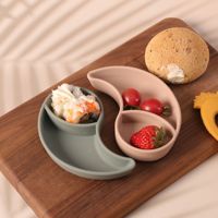 2024 sans Bpa ventouse bol assiette bavoir couverts bavoir bol cuillère ensemble vaisselle bol assiettes enfants silicone bébé ensemble